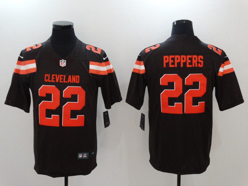 Men Cleveland Browns #22 Peppers Brown Nike Vapor Untouchable Limited NFL Jerseys